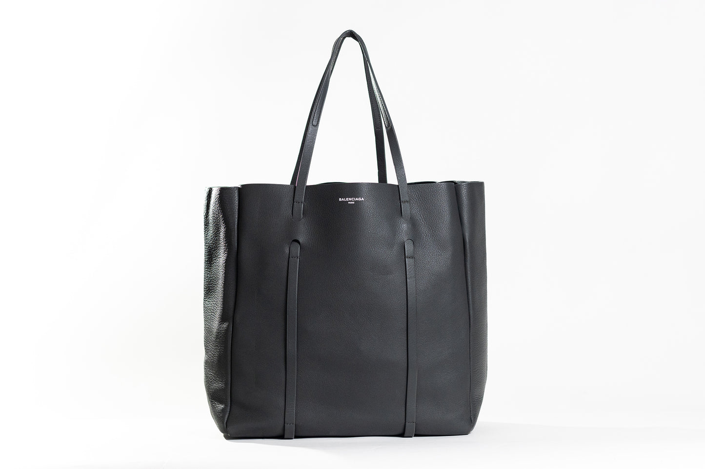 BALENCIAGA Logo Tote Bag Shoulder Bag Leather