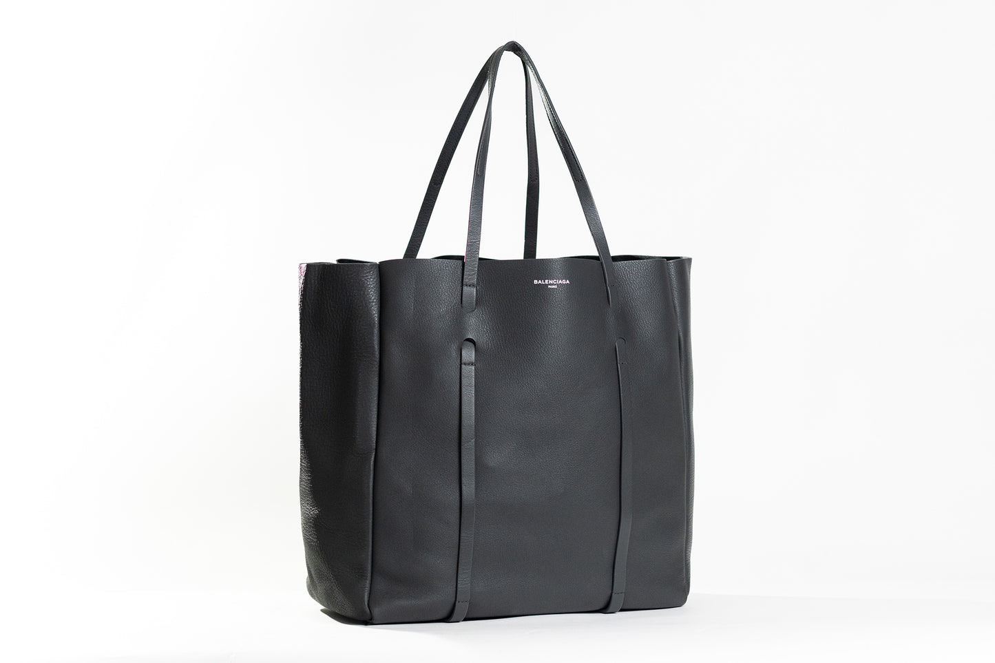BALENCIAGA Logo Tote Bag Shoulder Bag Leather