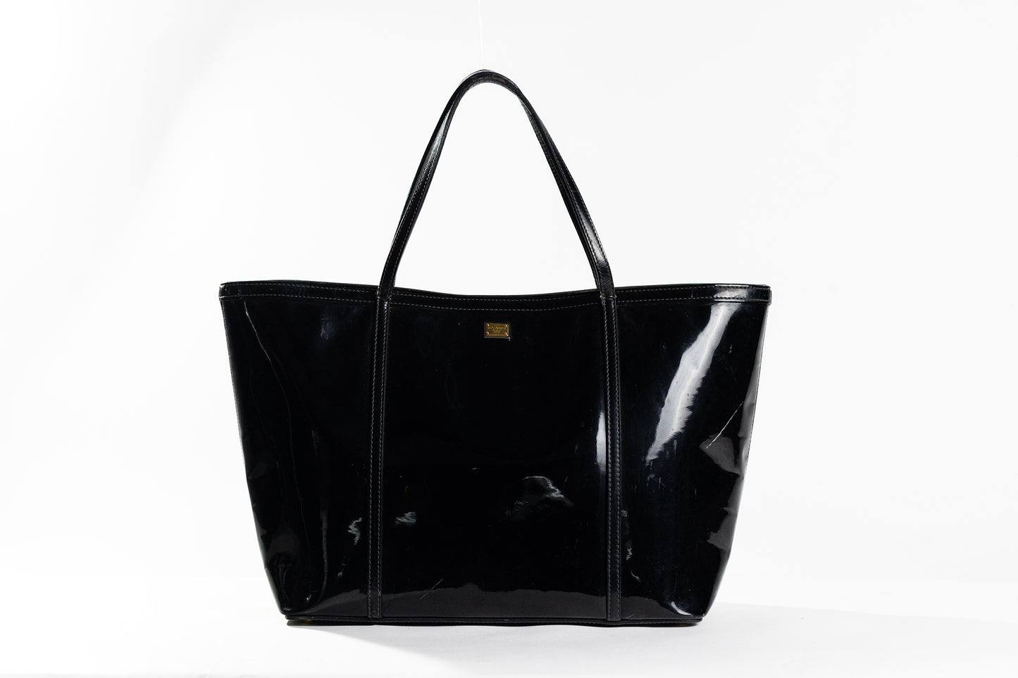 Dolce & Gabbana Black Patent Leather Miss Escape Tote