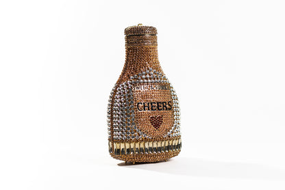 Judith Leiber Couture "Cheers" Champagne Bottle Crystal Clutch Bag