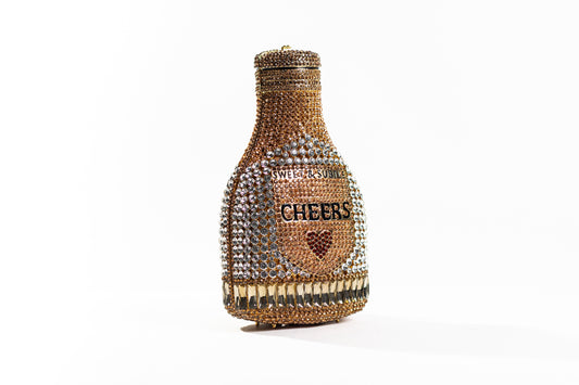 Judith Leiber Couture "Cheers" Champagne Bottle Crystal Clutch Bag