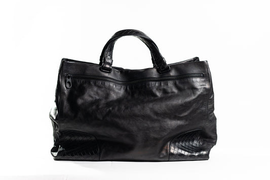 Bottega Venetta Nappa Intrecciato-Trimmed Tote