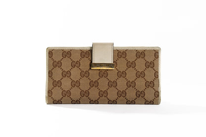 GUCCI Vintage GG Canvas Continental Wallet