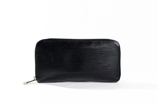 Louis Vuitton Womens Zip Around Epi Leather Continental Wallet Black