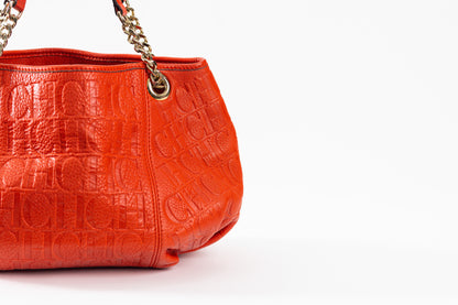 Carolina Herrera Red Monogram handbag.