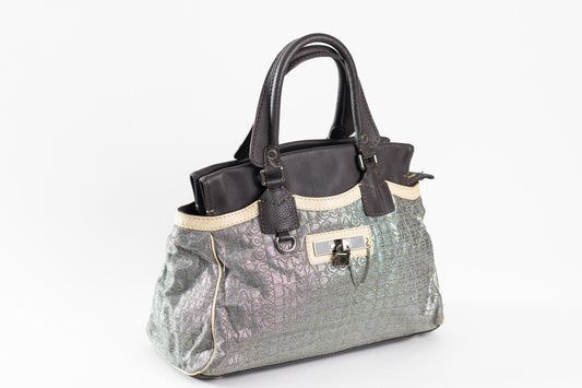 Marc Jacobs Tri Color leather and fabric shoulder bag