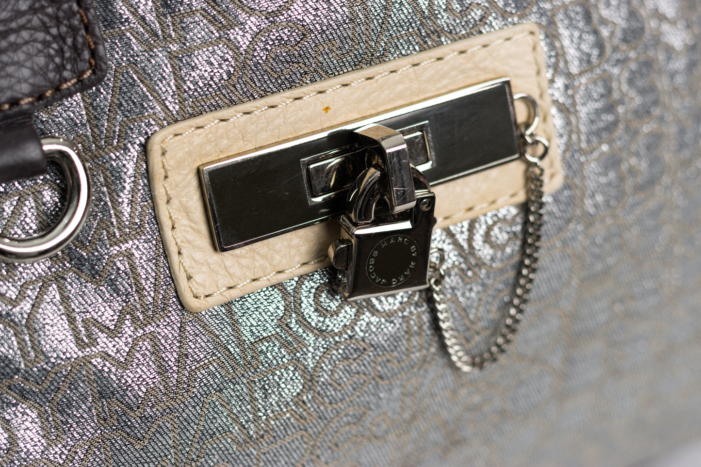 Marc Jacobs Tri Color leather and fabric shoulder bag