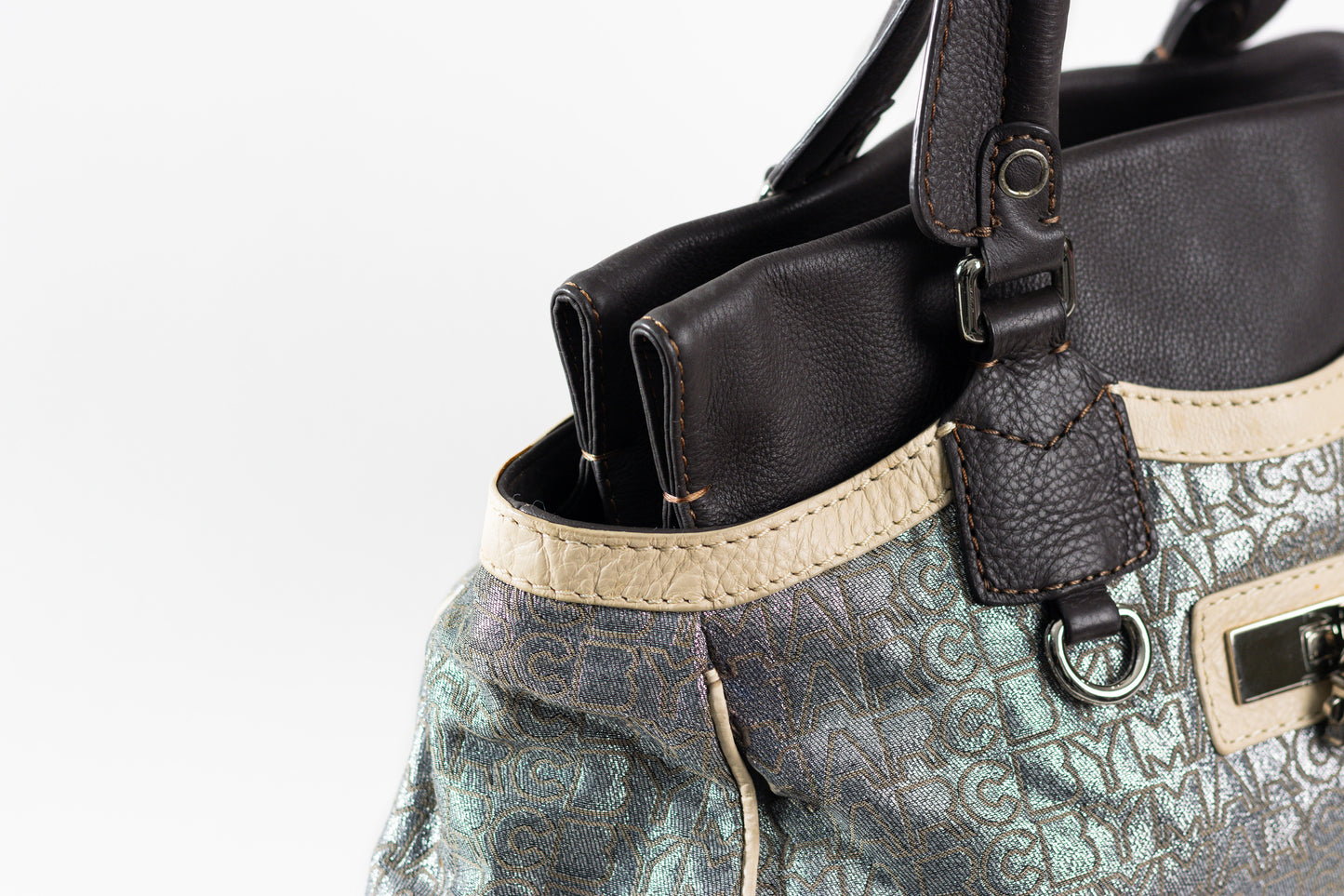 Marc Jacobs Tri Color leather and fabric shoulder bag