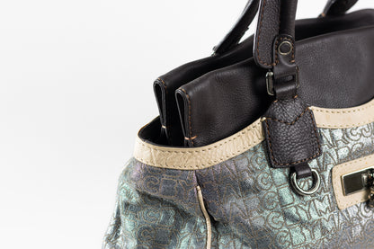 Marc Jacobs Tri Color leather and fabric shoulder bag