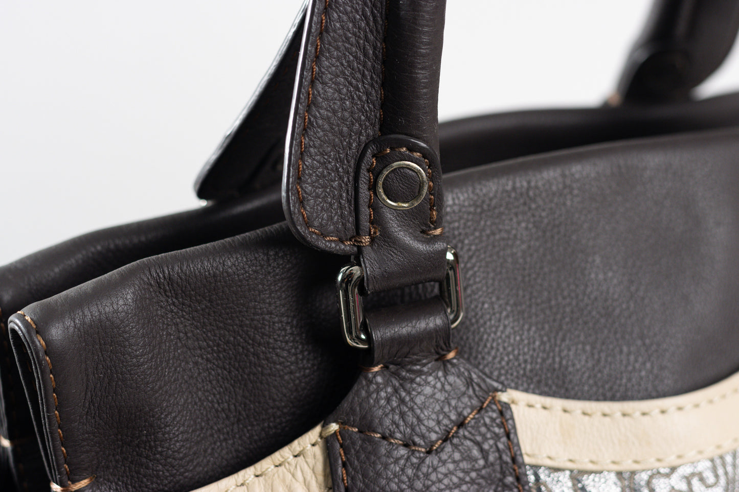 Marc Jacobs Tri Color leather and fabric shoulder bag