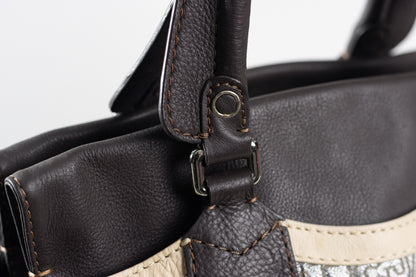 Marc Jacobs Tri Color leather and fabric shoulder bag