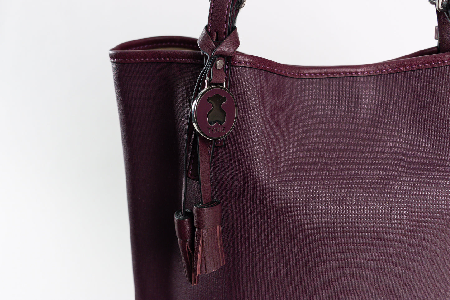 TOUS burgundy colored canvas George Shopping