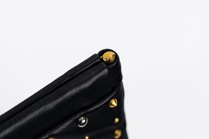 MIU MIU Black Leather Studded Cutch