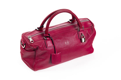 Loewe Anagram Hand Bag Leather Bordeux Silver