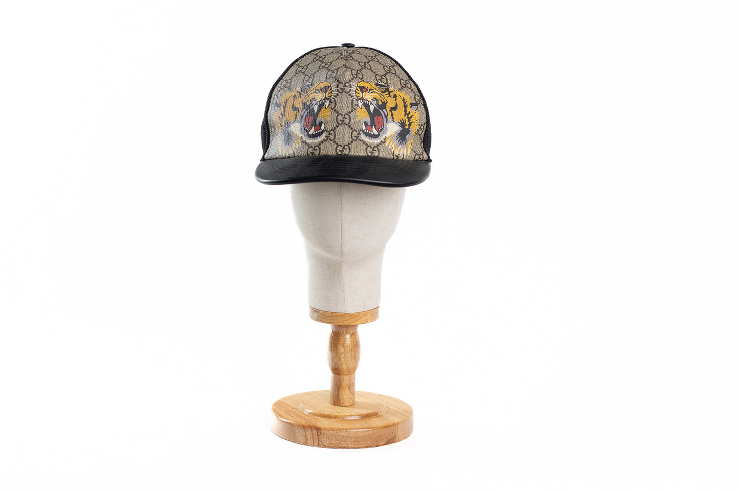 Gucci Supreme Monogram Tiger Print Baseball Hat XL Beige
