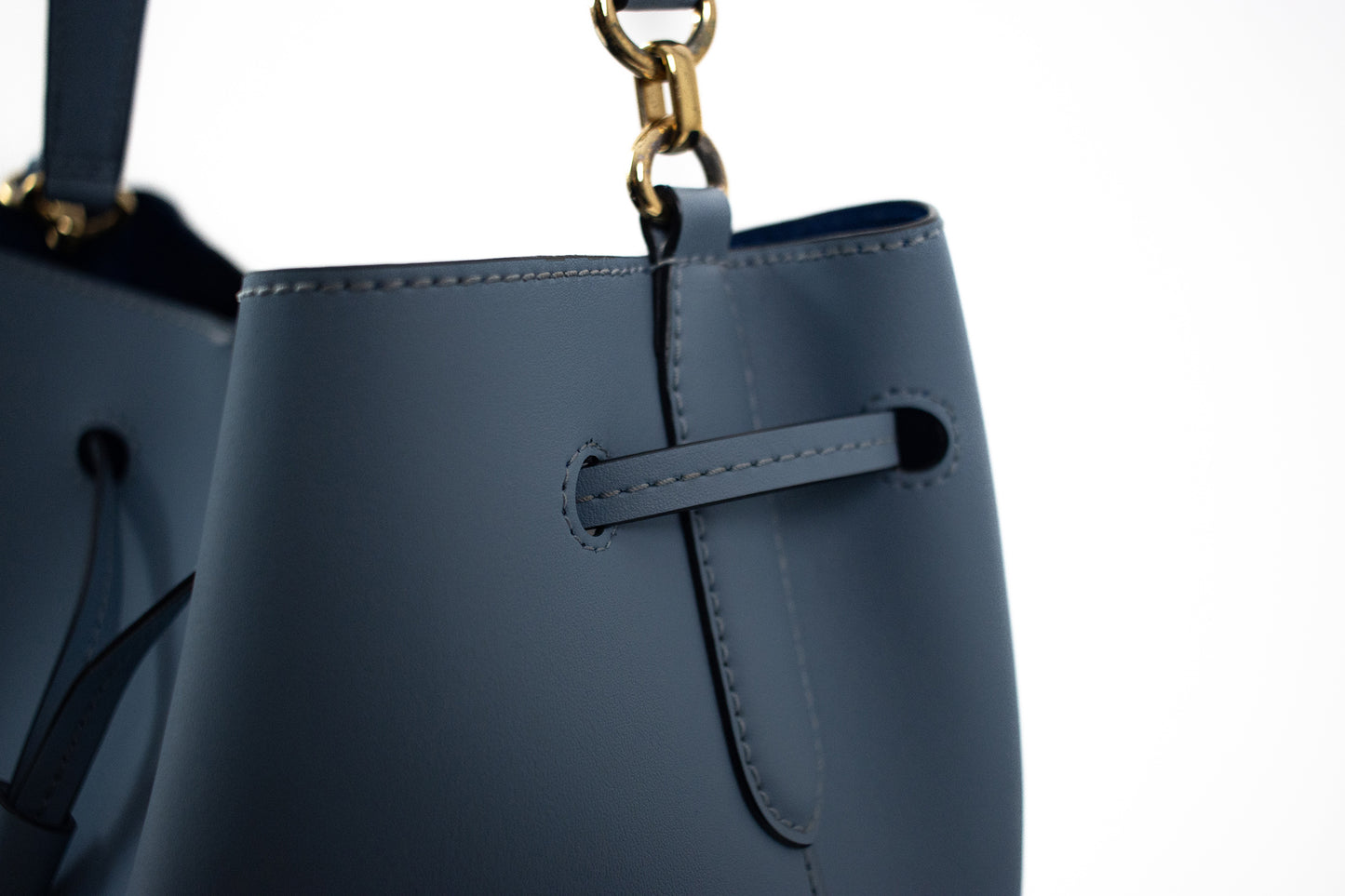 LAUREN Leather Debby Drawstring Bag