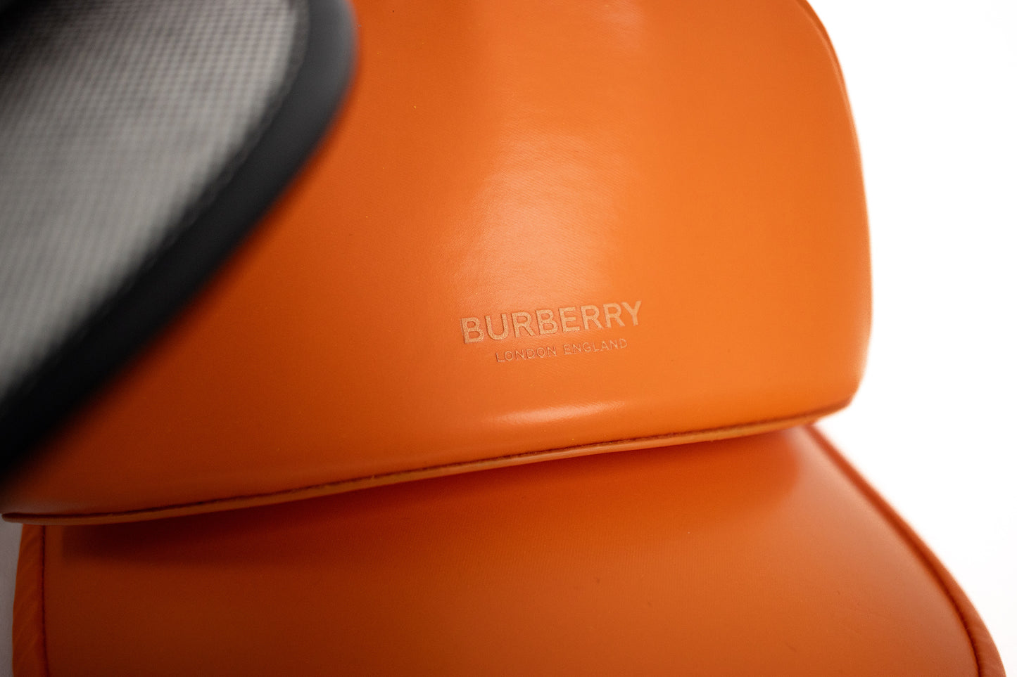 Burberry Ladies Bright Orange Zipped-Pouch Visor Hat