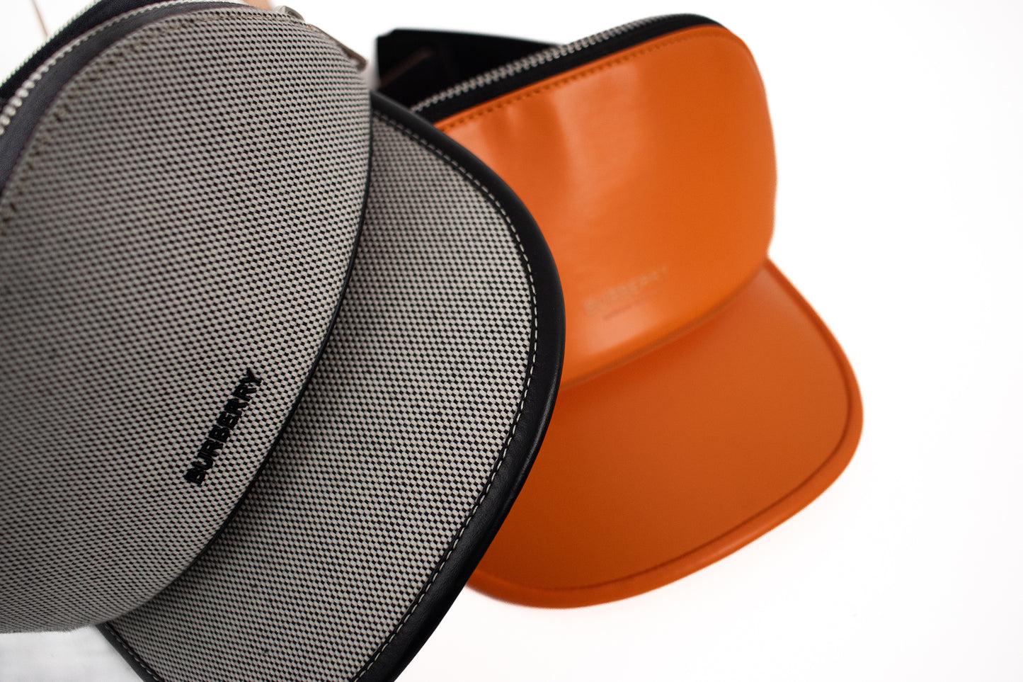 Burberry Ladies Bright Orange Zipped-Pouch Visor Hat