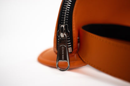 Burberry Ladies Bright Orange Zipped-Pouch Visor Hat