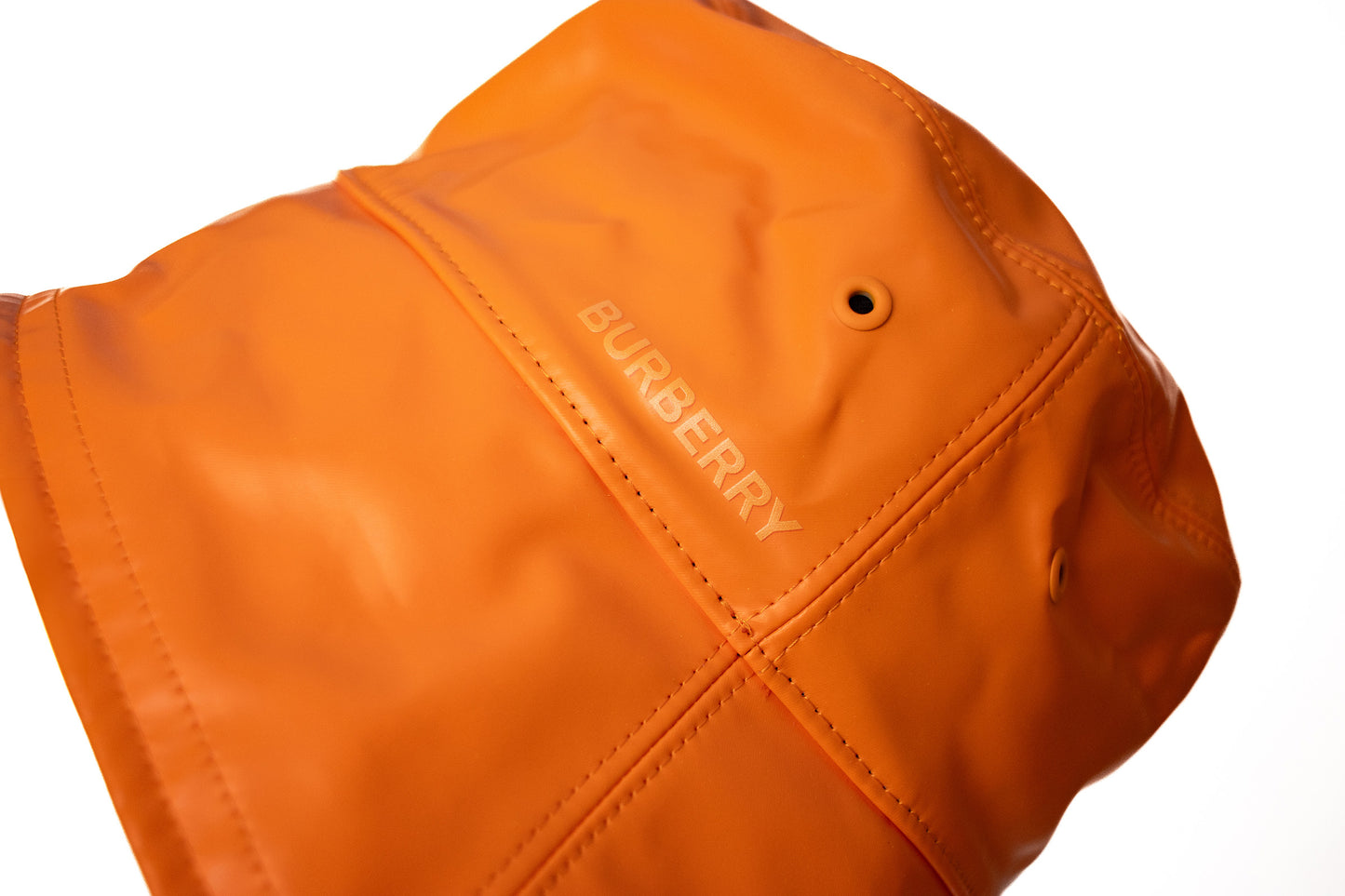 Women's orange Ladies Logo Print Drawstring Fisherman Bucket Hat