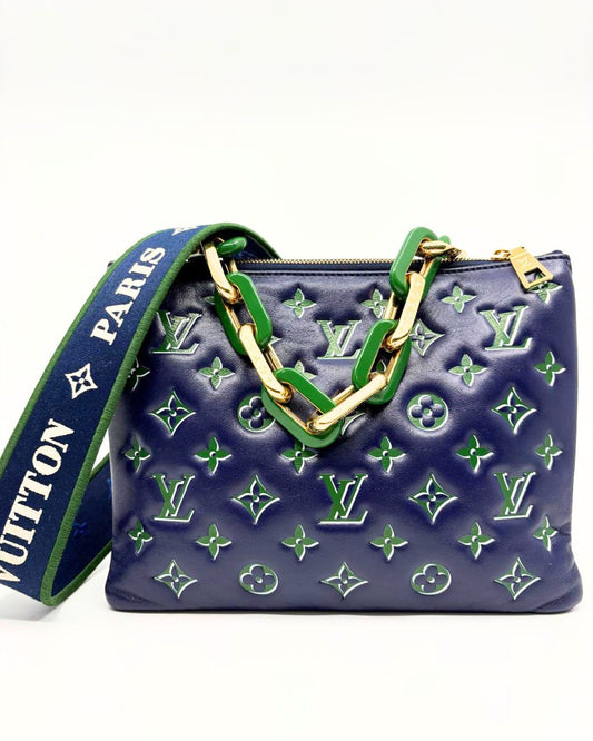Louis Vuitton Lambskin Embossed Monogram Coussin PM (2023)
