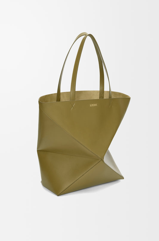 LOEWE XL Puzzle Fold tote in shiny calfskin