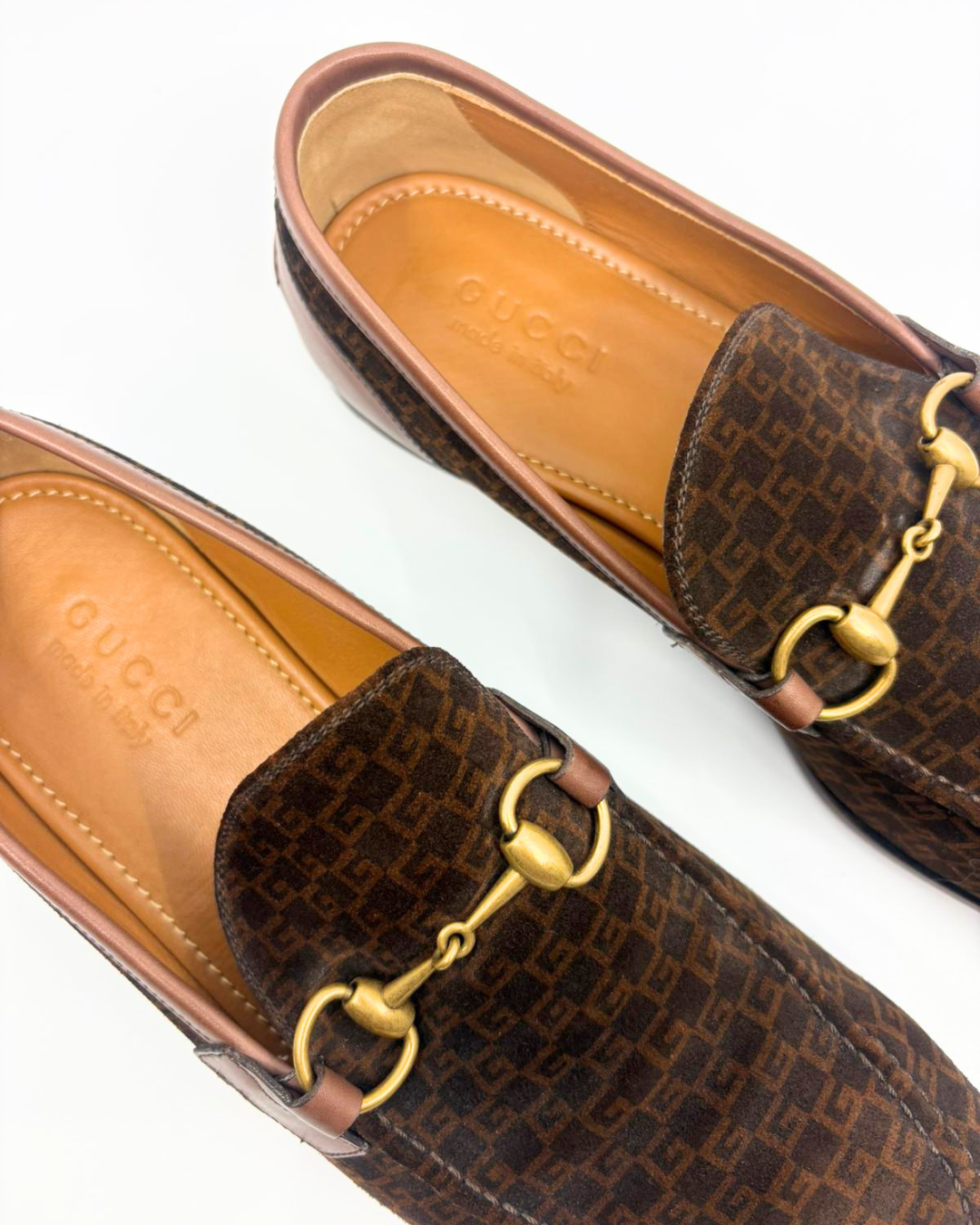 Gucci Suede Mini G cube loafers