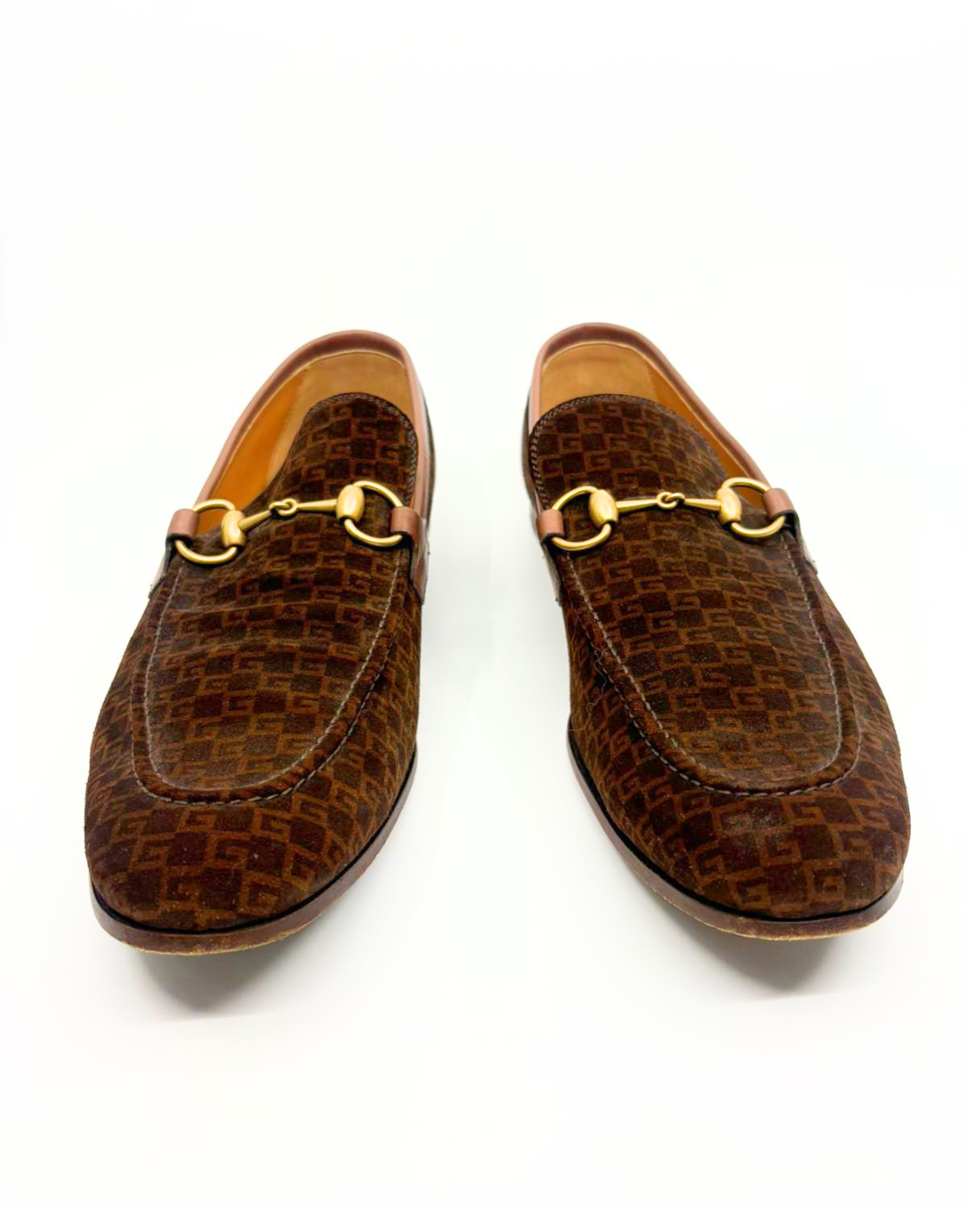 Gucci Suede Mini G cube loafers