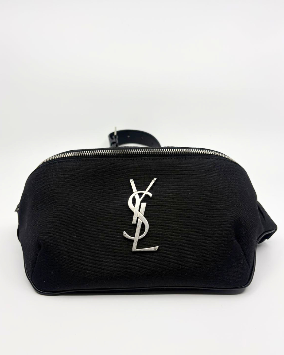 Saint Laurent canvas monogram belt bag black
