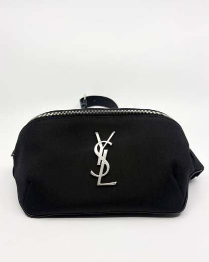 Saint Laurent canvas monogram belt bag black