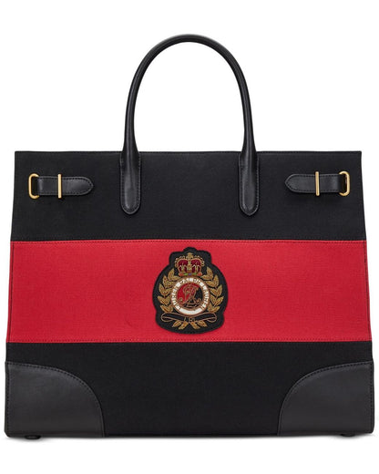 Ralph Lauren Two-Tone Canvas Large Devyn Tote Bag