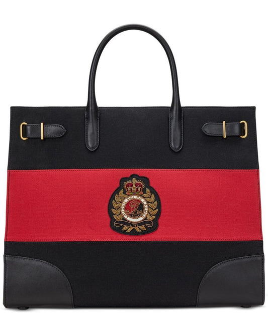 Ralph Lauren Two-Tone Canvas Large Devyn Tote Bag