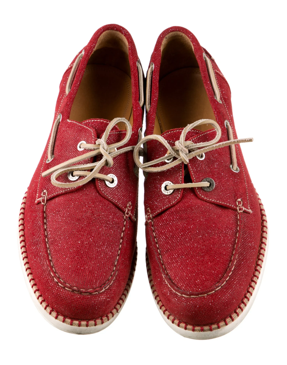 Jimmy Choo Metallic & Red Boat Shoes
