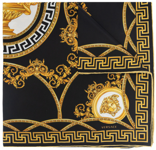 VERSACE La Coupe des Dieux print silk foulard