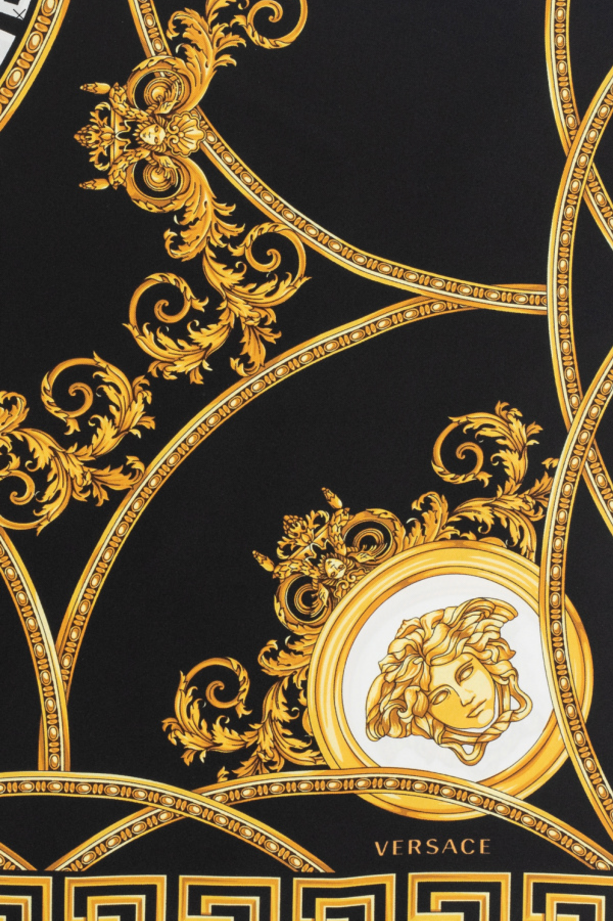 VERSACE La Coupe des Dieux print silk foulard
