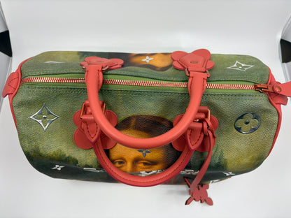 Louis Vuitton Mona Lisa Printed Leather Masters Collection Leonardo Da Vinci Speedy 30 Boston Bag