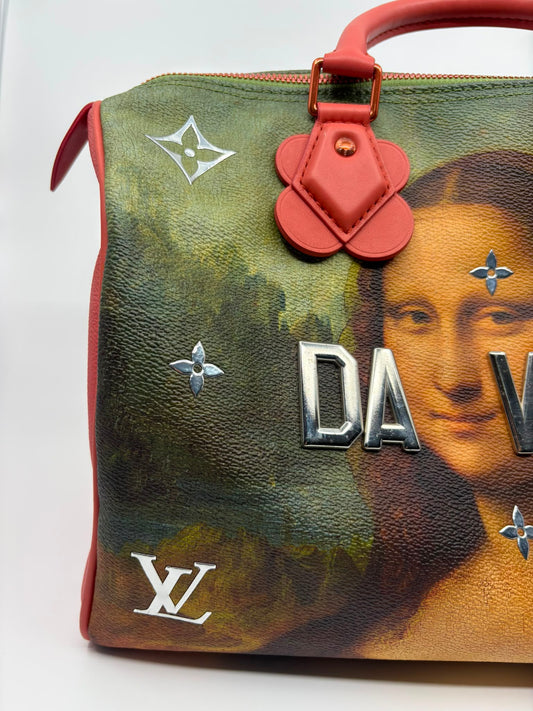 Louis Vuitton Mona Lisa Printed Leather Masters Collection Leonardo Da Vinci Speedy 30 Boston Bag