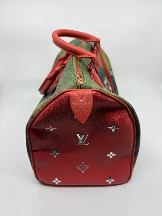 Louis Vuitton Mona Lisa Printed Leather Masters Collection Leonardo Da Vinci Speedy 30 Boston Bag
