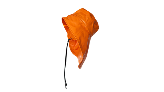 Women's orange Ladies Logo Print Drawstring Fisherman Bucket Hat